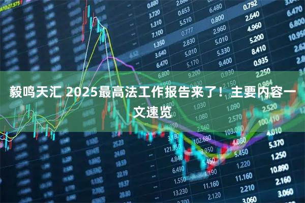 毅鸣天汇 2025最高法工作报告来了！主要内容一文速览