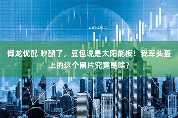 御龙优配 吵翻了，豆包说是太阳能板！我军头盔上的这个黑片究竟是啥？